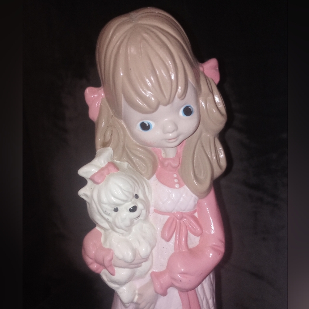 Vintage Ceramic 1980 Painted Girls 12 in Handmade - Picture 3 of 15